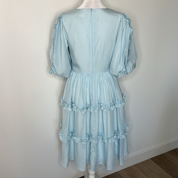 Rachel Parcell Ruffle Sleeve Dress Size XS Spring Baby Light Blue - Picture 7 of 16
